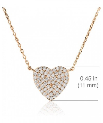 Gift for Mom, Aunt, Grandma - CZ Heart Pendant Necklace in Sterling Silver, Gold Vermeil, Rose Gold Vermeil MOTHER, Rose Gold...