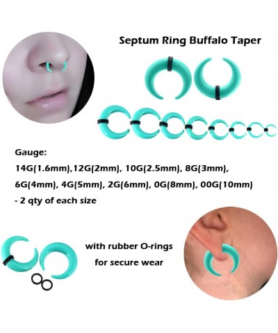 9 Pairs Acrylic Crescent Taper Set Horseshoe Septum Pincher Spiral Ear Stretching Kit Gauges 14G 12G 10G 8G 6G 4G 2G 0G 00G C...