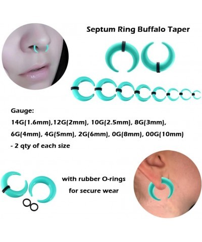 9 Pairs Acrylic Crescent Taper Set Horseshoe Septum Pincher Spiral Ear Stretching Kit Gauges 14G 12G 10G 8G 6G 4G 2G 0G 00G C...