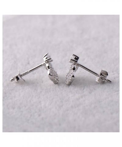 925 Sterling Silver Tiny Crown Cubic Zirconia Earrings Studs for Women Girls White Gold $10.43 Earrings