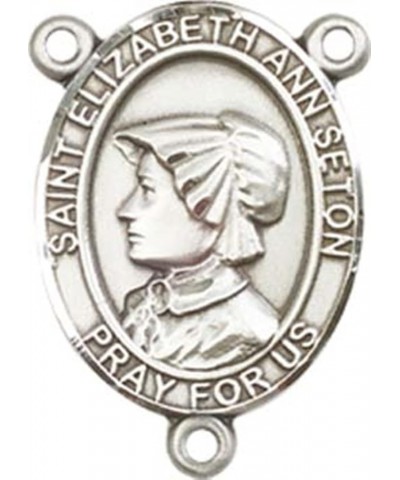 Sterling Silver Catholic Patron Saint Rosary Centerpiece Medal, 3/4 Inch Saint Elizabeth Ann Seton $39.21 Pendants