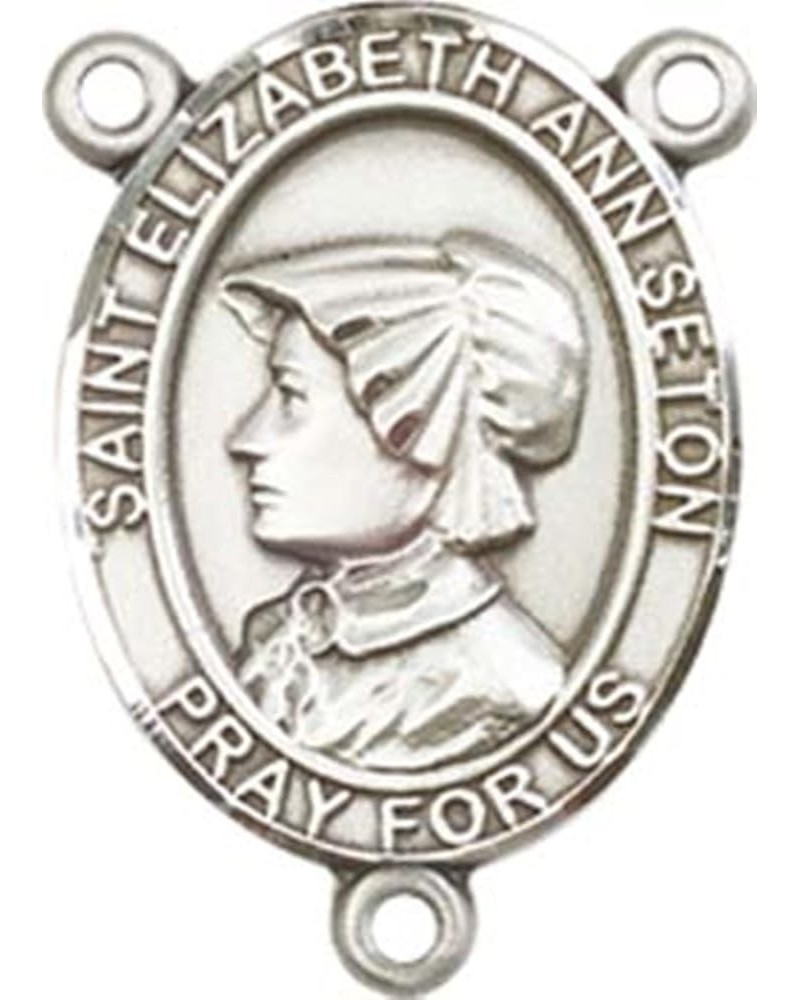 Sterling Silver Catholic Patron Saint Rosary Centerpiece Medal, 3/4 Inch Saint Elizabeth Ann Seton $39.21 Pendants