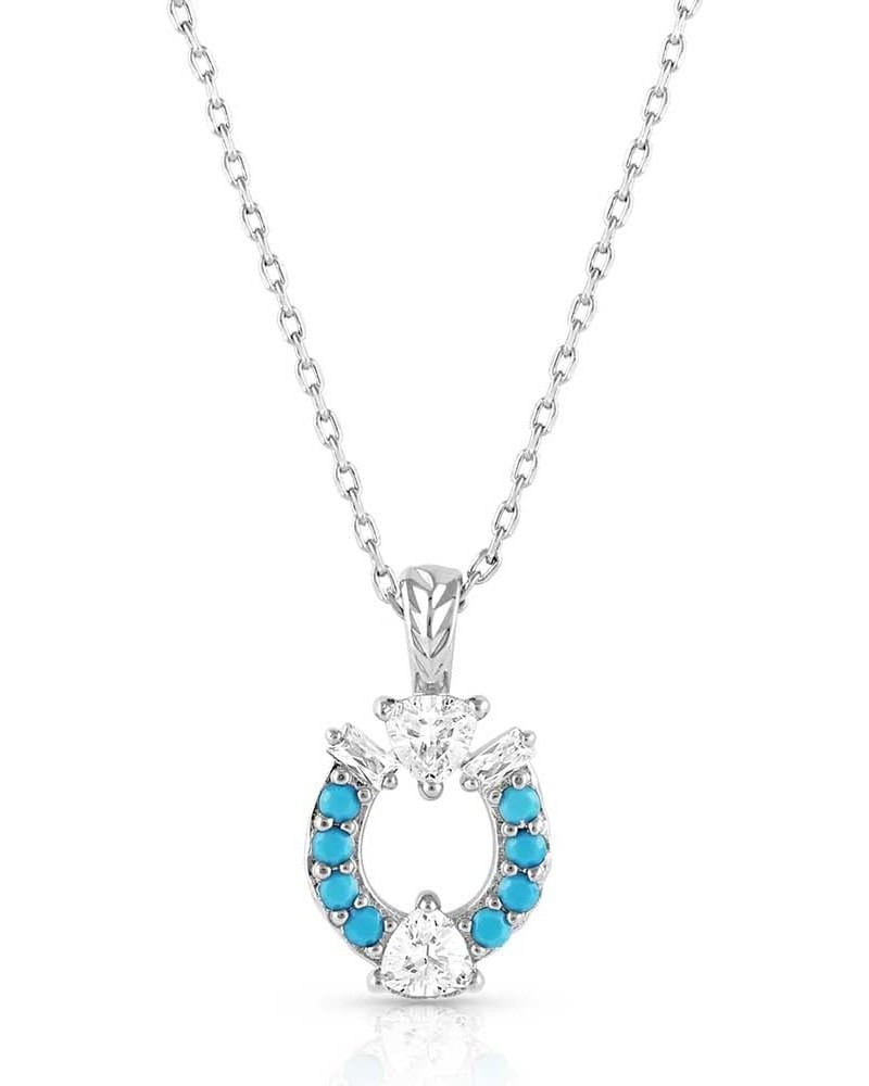 Western Horseshoe Pendant Necklace (Luck Defined Crystal Turquoise) $35.00 Necklaces