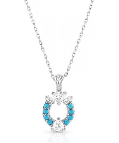 Western Horseshoe Pendant Necklace (Luck Defined Crystal Turquoise) $35.00 Necklaces