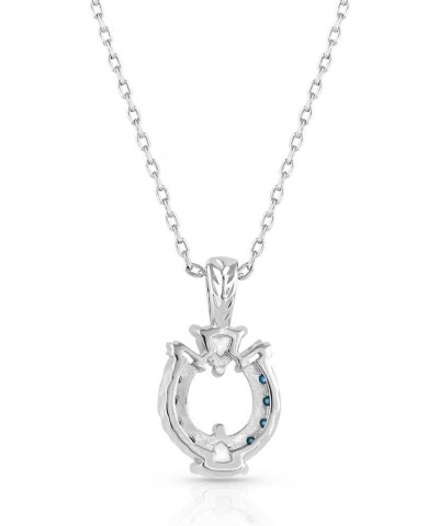 Western Horseshoe Pendant Necklace (Luck Defined Crystal Turquoise) $35.00 Necklaces