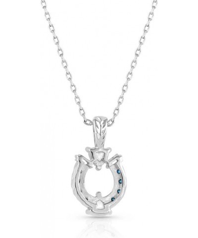 Western Horseshoe Pendant Necklace (Luck Defined Crystal Turquoise) $35.00 Necklaces