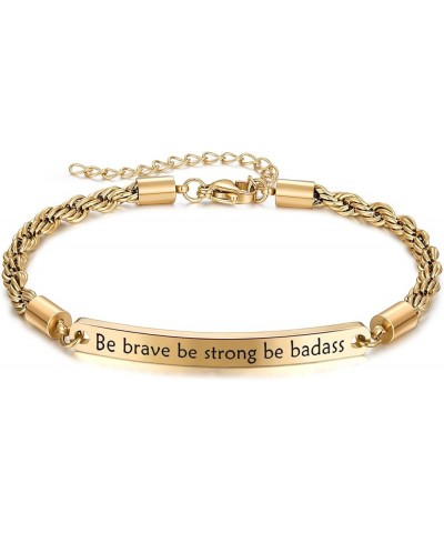 14K Gold Bracelet Inspirational Bracelets for Women Motivational Bracelets Best Friend Inspirational Gifts Be brave Br $9.51 ...