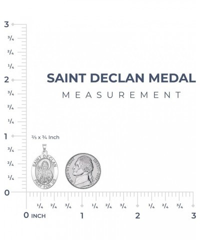 Saint Declan Oval Religious Medal - in Sterling Silver and 10K or 14K Gold 3/4 x 1 Inch Medal With Engraving Solid 14k Yellow...