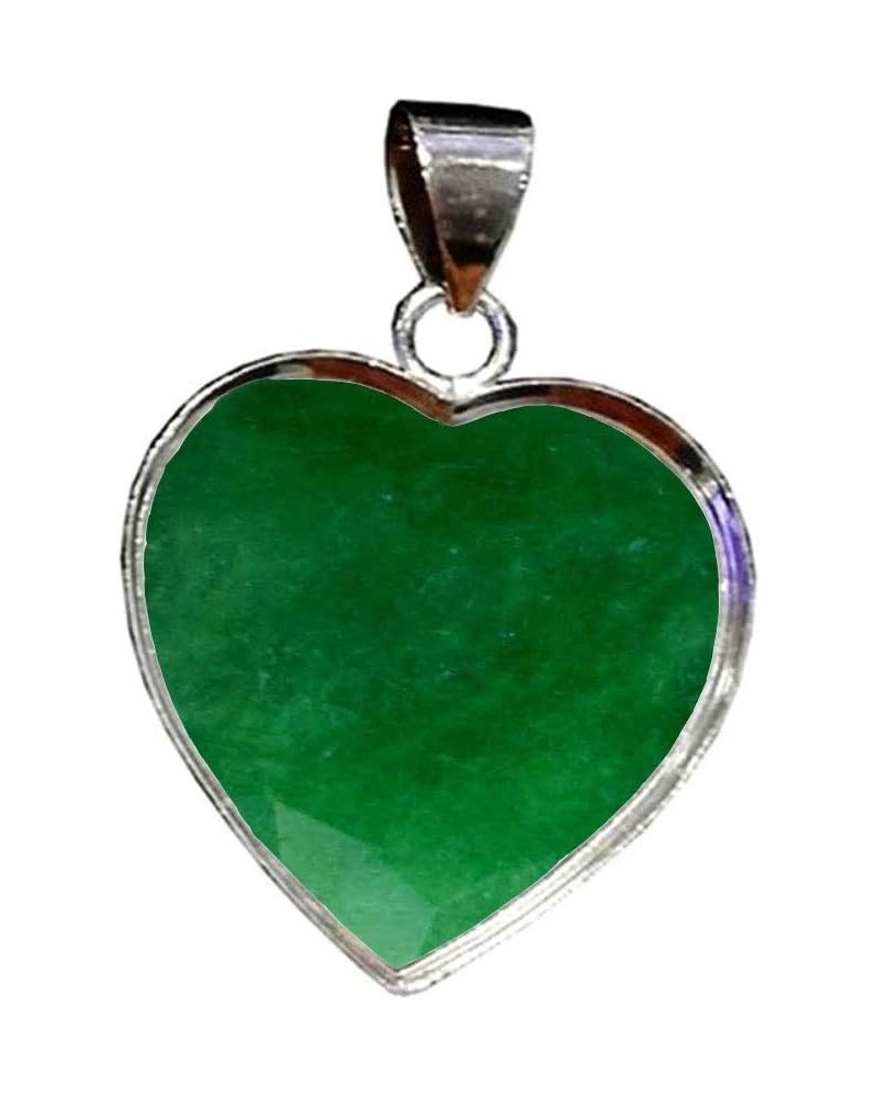 Choose Your Gemstone Pendants Heart Shape Sterling Silver 18K Gold Plated Locket For Men Women natural-Emerald Sterling Silve...