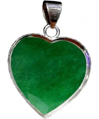 Choose Your Gemstone Pendants Heart Shape Sterling Silver 18K Gold Plated Locket For Men Women natural-Emerald Sterling Silve...