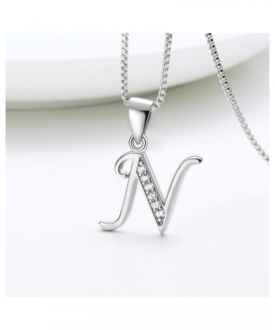 Initial Letter Necklace/Earrings 925 Sterling Silver 26 A-Z English Alphabet Fashion Name Pendant/Studs Earrings Crystal Cubi...