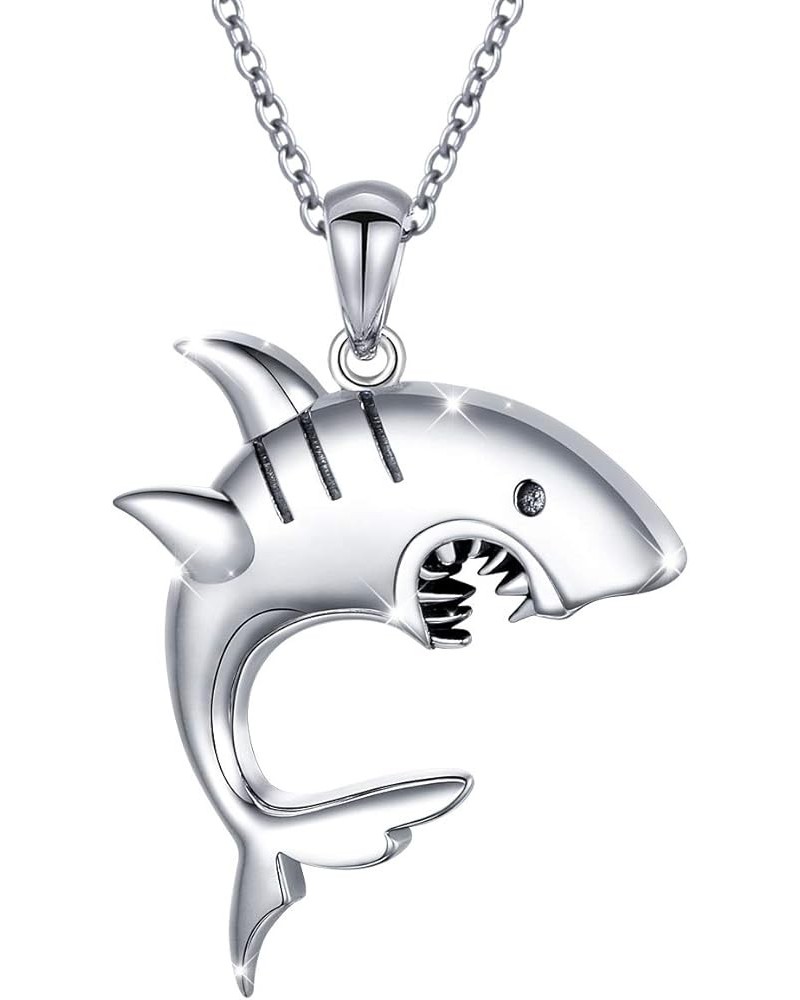 S925 Sterling Silver Dainty Animal Lizard Shark Crocodile Bats Pendant Necklace for Women Men Teen Boy Girl Jewelry Shark $15...