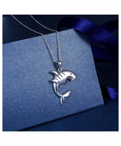 S925 Sterling Silver Dainty Animal Lizard Shark Crocodile Bats Pendant Necklace for Women Men Teen Boy Girl Jewelry Shark $15...