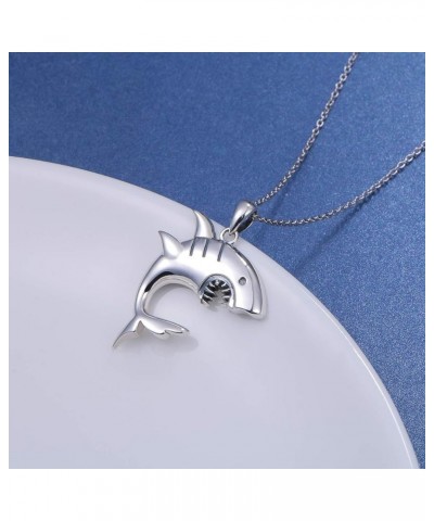 S925 Sterling Silver Dainty Animal Lizard Shark Crocodile Bats Pendant Necklace for Women Men Teen Boy Girl Jewelry Shark $15...