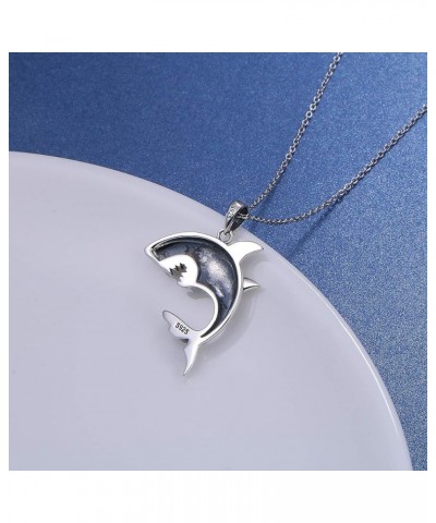 S925 Sterling Silver Dainty Animal Lizard Shark Crocodile Bats Pendant Necklace for Women Men Teen Boy Girl Jewelry Shark $15...