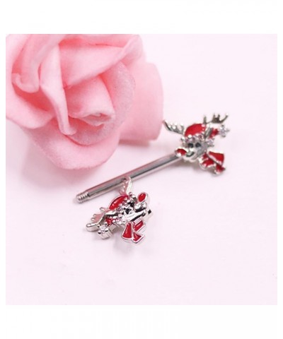 14G Christmas Nipple Barbells Christmas Garland Nipple Ring 316L Surgical Stainless Steel Girl Women Nipple Rings Christmas s...