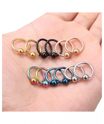 12PCS 14G 316L Surgical Steel Captive Bead Nose Tragus Lip Nipple Belly Piercing Jewelry Rings 12PCS Inner Dia.: 12mm $7.94 B...