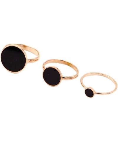 Flat Round Cricle Ring Enamel Black Midi Ring Stainless Steel Rose Gold Ring For Women Jewelry Party Wedding Bagues $11.50 Br...