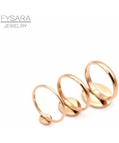 Flat Round Cricle Ring Enamel Black Midi Ring Stainless Steel Rose Gold Ring For Women Jewelry Party Wedding Bagues $11.50 Br...