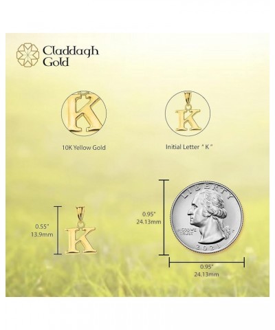 10K Yellow Gold Fine Mini Dangling Initial A-Z Charm 1/2" Pendant - Choice of Initial Letter Letter K Initial Charm $46.74 Ne...