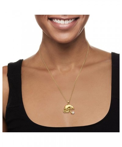 0.15 ct. t.w. Diamond Playing Cat Pendant Necklace in 18kt Gold Over Sterling 18.0 Inches $99.00 Necklaces