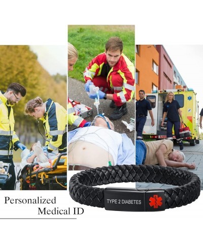 Medical Alert Bracelets for Men & Women with Free Engraving Emergency Medical ID Bracelets Wristband TYPE 2 DIABETES $11.54 B...