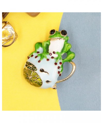 Brooch, Funny Lovely Lapel Pin Gift Cute Green Frog Rhinestone Brooch Clothing Jewelry Lapel Pin A $6.59 Brooches & Pins