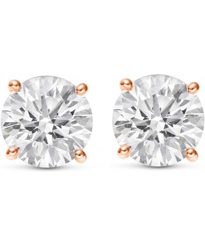 1/4-2 Carat Total Weight GIA Certified Round Diamond Stud Earrings 4 Prong Push Back (D-E Color VS1-VS2 Clarity) 1.25 Carat R...