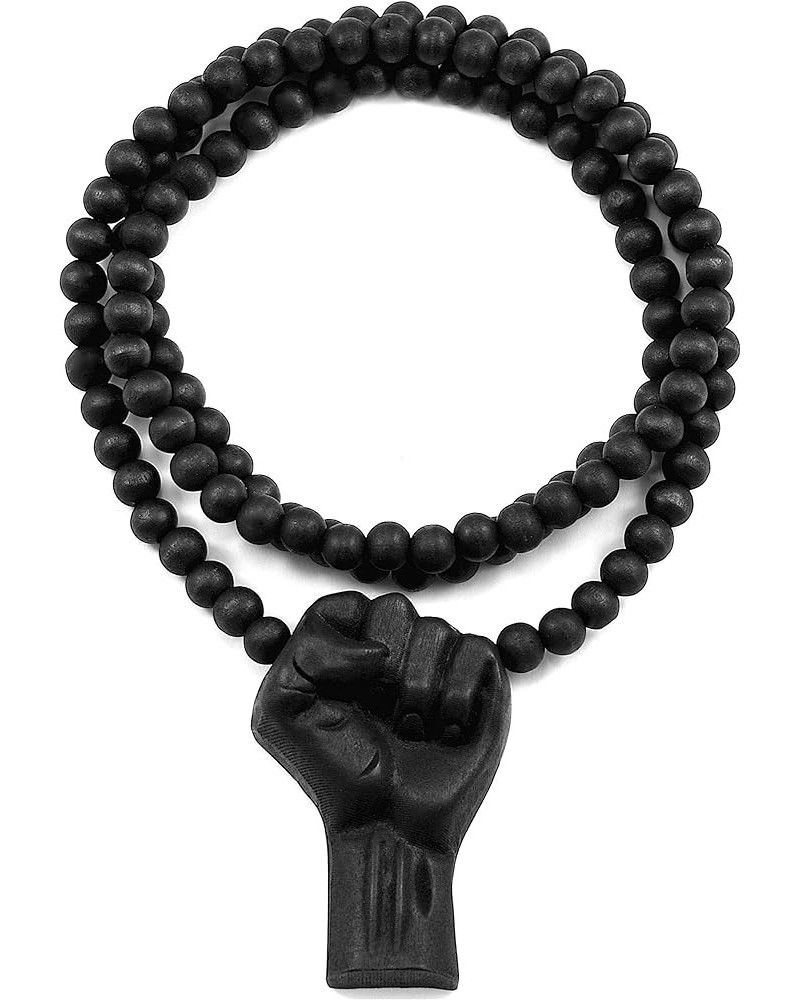 Power Fist All Natural Wood or Metal Pendant Necklace BLACK/ 30 INCH NECKLACE $11.48 Necklaces