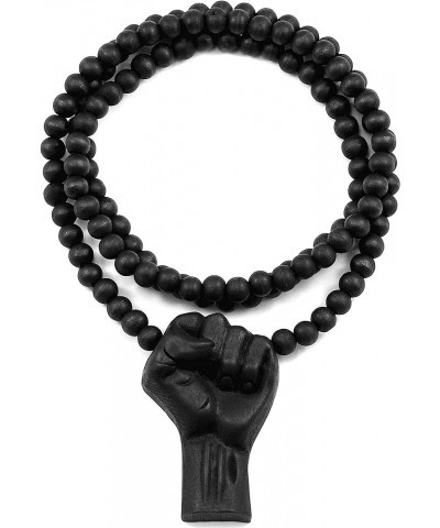 Power Fist All Natural Wood or Metal Pendant Necklace BLACK/ 30 INCH NECKLACE $11.48 Necklaces