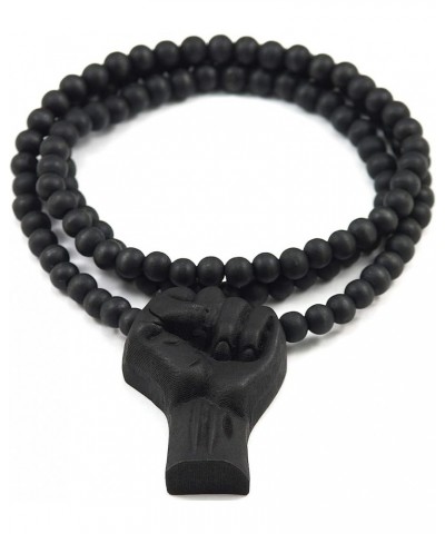 Power Fist All Natural Wood or Metal Pendant Necklace BLACK/ 30 INCH NECKLACE $11.48 Necklaces