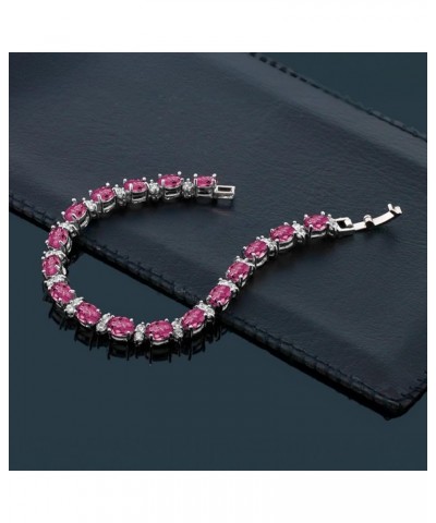 20.00 Ct Gorgeous Oval and Round 7 Inch Sparkling Cubic Zirconia CZ Tennis Bracelet For Women Red $14.99 Bracelets