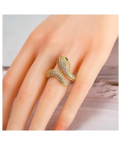 Snake Ring for Women, Butterfly Ring Panther Rings Leopard Head Ring Lion Head Ring Adjustable Ring White Snake $10.02 Rings