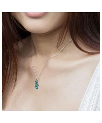 Sunflower Necklace 925 Sterling Silver Jewelry Gift for Women Girls Turquoise $45.15 Necklaces