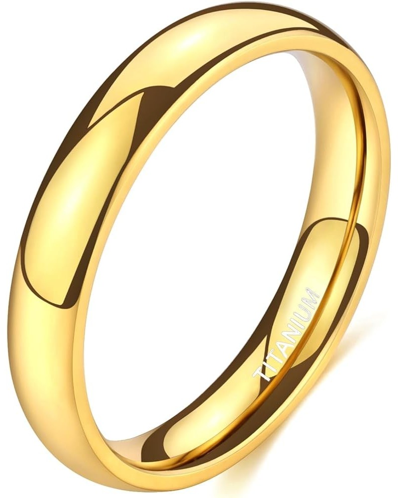 2mm 4mm 6mm Gold Titanium Ring Plain Dome High Polished Wedding Band Comfort Fit Size 3-13.5 4mm 8 $9.17 Rings