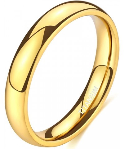 2mm 4mm 6mm Gold Titanium Ring Plain Dome High Polished Wedding Band Comfort Fit Size 3-13.5 4mm 8 $9.17 Rings