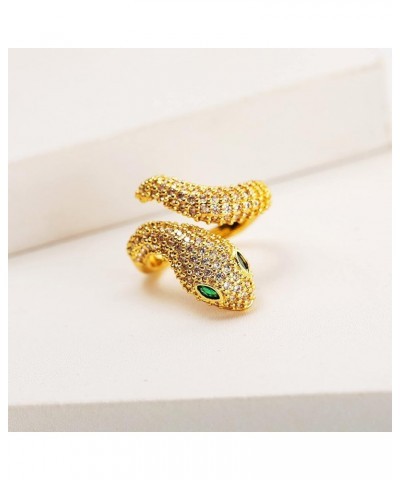 Snake Ring for Women, Butterfly Ring Panther Rings Leopard Head Ring Lion Head Ring Adjustable Ring White Snake $10.02 Rings