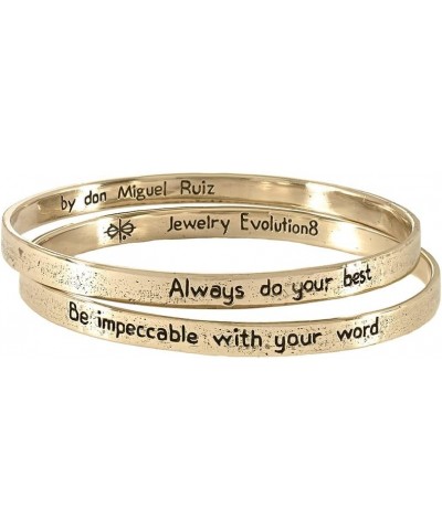 The Four Agreements Reminder Bangle Set Bronze 65.0 Millimeters $31.06 Bracelets