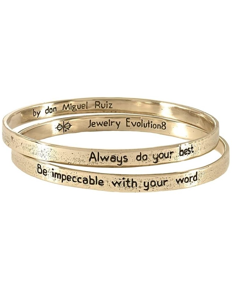 The Four Agreements Reminder Bangle Set Bronze 65.0 Millimeters $31.06 Bracelets