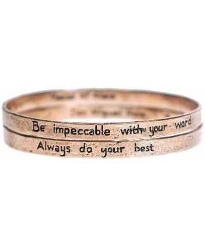 The Four Agreements Reminder Bangle Set Bronze 65.0 Millimeters $31.06 Bracelets