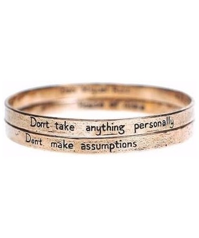 The Four Agreements Reminder Bangle Set Bronze 65.0 Millimeters $31.06 Bracelets