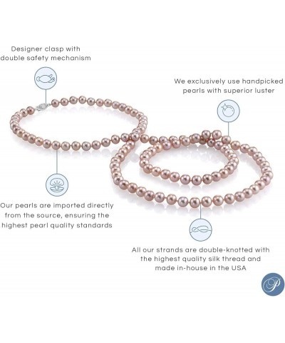 AAA Quality Round Pink Freshwater Cultured Pearl Necklace for Women 20.0 Inches 7.0-8.0mm $56.98 Necklaces