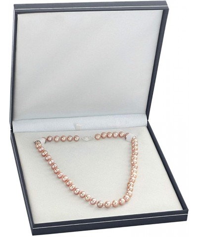 AAA Quality Round Pink Freshwater Cultured Pearl Necklace for Women 20.0 Inches 7.0-8.0mm $56.98 Necklaces