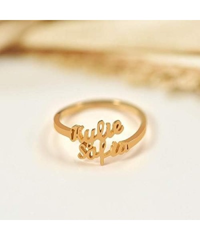 10K/14K/18K Gold Personalized Name Ring Custom Made with Any Name Promise Ring Jewelry Gift for Women Teens Girls Two Name $1...