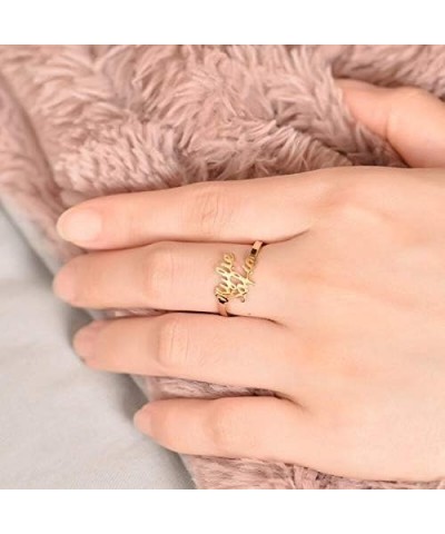 10K/14K/18K Gold Personalized Name Ring Custom Made with Any Name Promise Ring Jewelry Gift for Women Teens Girls Two Name $1...