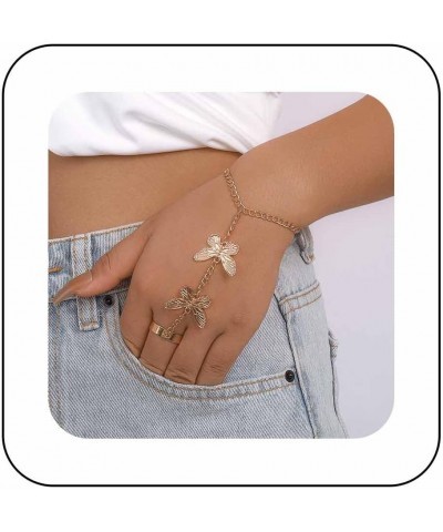 Gothic Butterfly Finger Ring Bracelet Butterfly Hand Chain Bracelet Gold Butterfly Slave Bracelet Butterfly Slave Finger Brac...