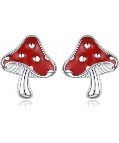 Hypoallergenic 925 Sterling Silver Animals Mushroom Stud Earrings Dog Bunny Pig Cow Otter Deer Ear Studs for Women Teens Girl...