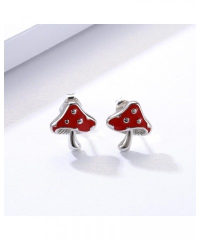 Hypoallergenic 925 Sterling Silver Animals Mushroom Stud Earrings Dog Bunny Pig Cow Otter Deer Ear Studs for Women Teens Girl...