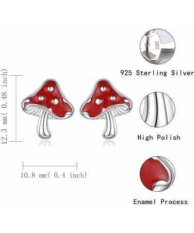 Hypoallergenic 925 Sterling Silver Animals Mushroom Stud Earrings Dog Bunny Pig Cow Otter Deer Ear Studs for Women Teens Girl...