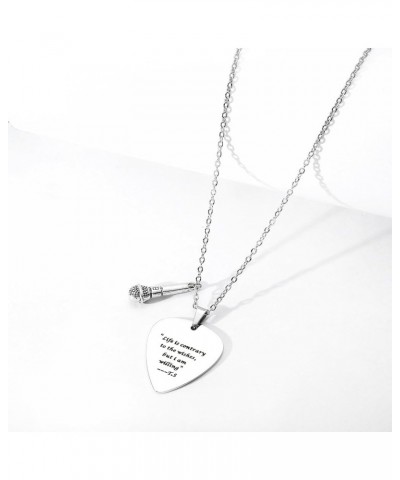 Quotes Guitar Pick Necklace Outfits Jewelry Accessories Inspired Fans Gift Merch "Life is contrary to the wishes,but i am wil...